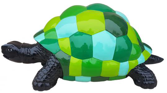 Schildkröte mit grünen Quadraten camouflage