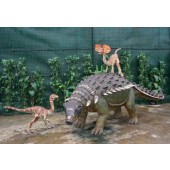 Dinosaurier Edmontonia mit Raptors