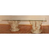 Säulen Tisch mit Glasplatte