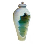 helle antike Vase mit 2 Glasböden