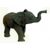 kleiner stehender Elefant Rüssel oben