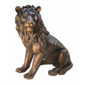 Löwe sitzend Blick links Bronze