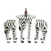 Tisch mit 2 Hockern Zebra