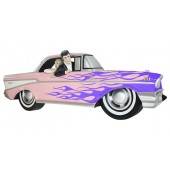 Wanddeko Chevy Rosa mit lila Flammen und Elvis