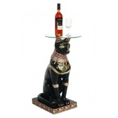 ägyptische Katze Kaffeetisch mit Glasplatte