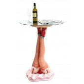 Umgekehrte Sexy Frauenbeine Tisch mit Glasplatte