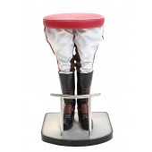 Polospieler Beine Barhocker mit rotem Polster