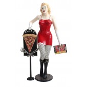 Marilyn rot netz mit Menükarte und PizzaTafel