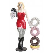 Marilyn mit Menükarte und Donuts 