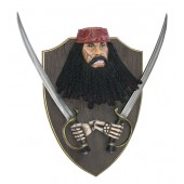 Pirat Blackbeard mit Schwertern Wanddeko