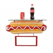 Hotdog Regal mit Angebotsschild