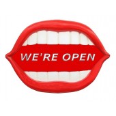 Mund *We are Open* rot