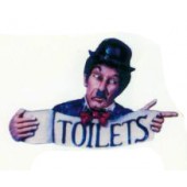 Toilettenschild mit Charlie Chaplin