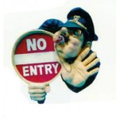 Zutritt verboten Schild *No Entry* mit Polizisten