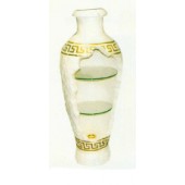 Vase als Regal mit Glasböden und goldener Verzierung