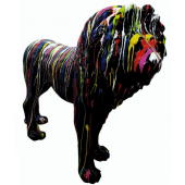 Löwe schwarz mit Farbverlauf