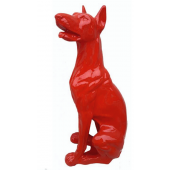 Hund Dobermann sitzend rot 