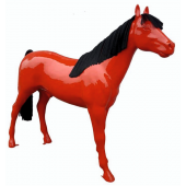 Pferd rot mit Echthaar schwarz
