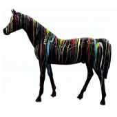 Pferd schwarz mit Farbverlauf