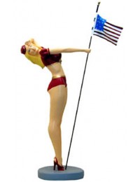 Lady mit Amerika-Fahne