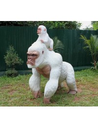 Weißer Gorilla mit Baby 2