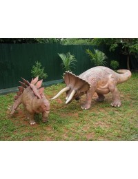 Dinosaurier Triceratops und Stegosaurus klein
