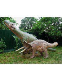 Dinosaurier Brachiosaurus und Triceratops