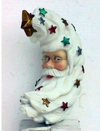 Christbaumschmuck Weihnachtsmanngesicht mit Bart und Sternchen