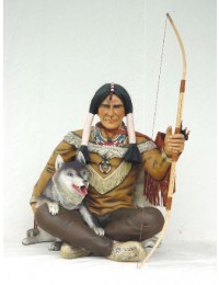 Indianer Krieger mit Wolf