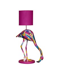 bunter Flamingo als Stehlampe