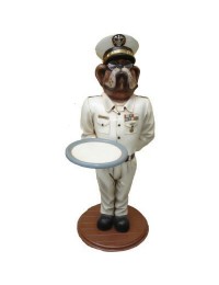 Hund Bulldogge als Admiral