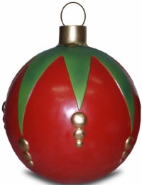 Weihnachtskugel strukturiert Klein Rot-Grün