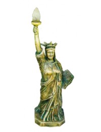 Freiheitsstatue bronze gold mit Lampe mittel-groß