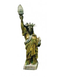 kleine bronzefarbene Freiheitsstatue mit Fackel
