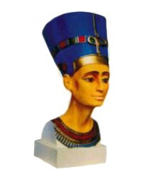 ägyptischer Frauenkopf als Büste farbig weiß