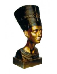 ägyptischer Frauenkopf als Büste Altgold