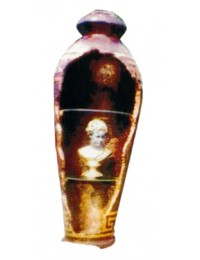 antike Vase mit 2 Glasböden