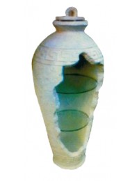 helle antike Vase mit 2 Glasböden