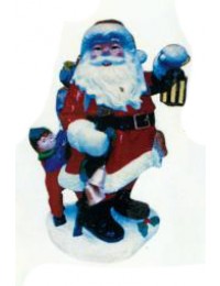 Weihnachtsmann mit Laterne und Kind