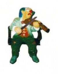 sitzender Clown mit Geige klein