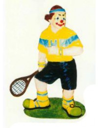 Clown als Tennisspieler klein