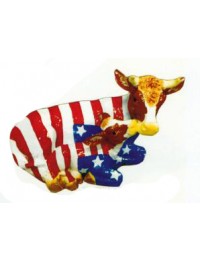 kleine liegende Kuh mit Kälbchen Amerikabemalung