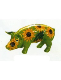 Schwein mit Sonnenblumen klein