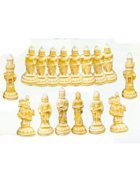 großes Schachspiel für Garten Set helle Figuren