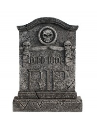 Grabstein mit Totenköpfen RIP