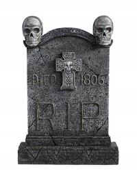 Totenkopf Grabstein mit Kreuz