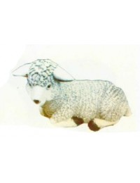 kleine liegendes wolliges Schaf