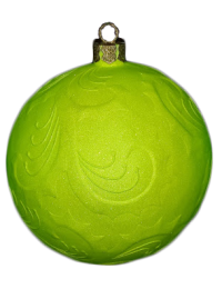 Weihnachtskugel mit  Reliefmuster metallicgrün