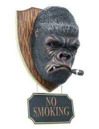 Gorillakopf mit Zigarre und *No Smoking*Schild