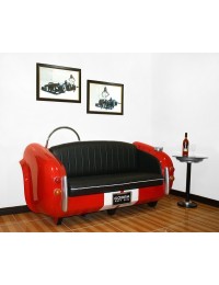 Sofa Cobra Rot mit schwarzem Polster